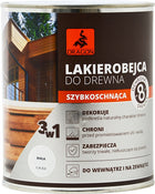 Dragon Lakierobejca drewna szybkoschnąca biała 0,7 wodna, satynowa powłoka ochronna, wydajność 15 m²/l