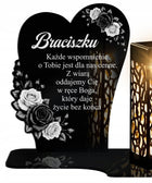 Duży Znicz Solarny LED Wieczny Dla Mamy Taty Brata Na Wszystkich Świętych lampion nagrobny, ozdoba cmentarna, wysokość