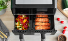 Frytkownica beztłuszczowa dwukomorowa 9l AIR fryer 2600W 8 trybów wifi czarny