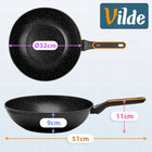 Wok GRANITOWY duża patelnia głęboka do smażenia duszenia 32 cm VILDE powłoka non-stick, indukcja, zmywarka