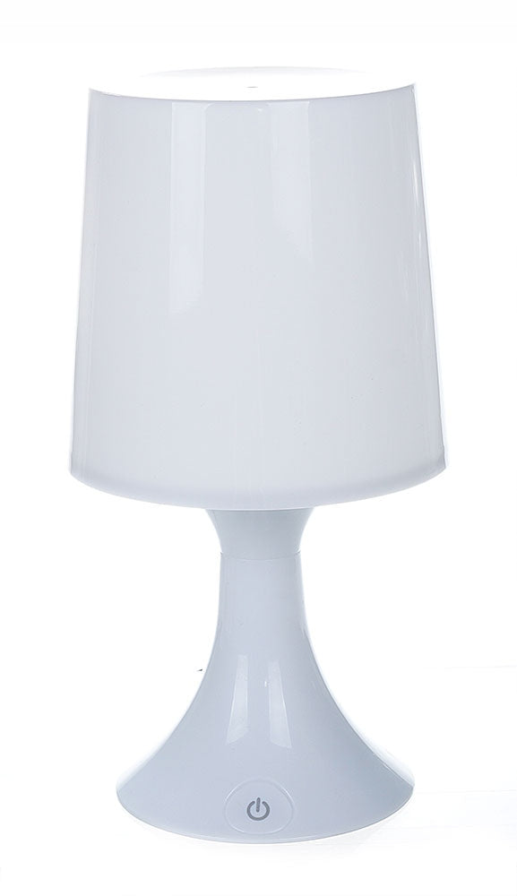 Lampa nocna biurkowa LED RGB na baterie z pilotem zmiana koloru do sypialni i pokoju dziecięcego, 26 cm, biała, zasilanie sieciowe