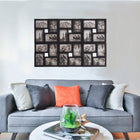 Duża ramka 24 zdjęcia fotorama 86x57cm multi foto galeria kolaż czarna plastikowa dekoracja ścienna do salonu, na