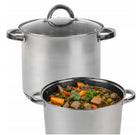 GARNEK TRADYCYJNY NIERDZEWNY STOCKPOT 8,5L WYSOKI GASTRO 24CM INDUKCJA GAZ do zup, bulionów, wywarów i makaronu