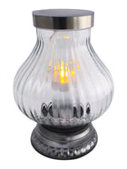 Duży znicz solarny szklany LAMPA LED lampion 28cm na grób oświetlenie nagrobne, dekoracja cmentarna, lampka zasilana