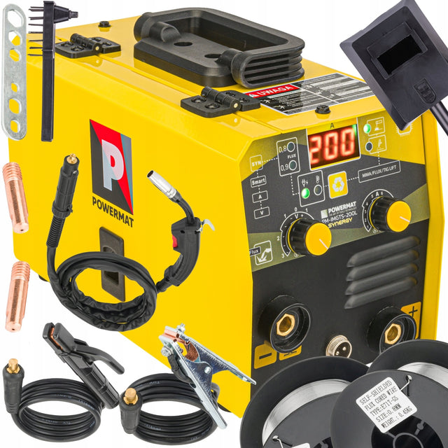 Spawarka inwerterowa migomat MIG MAG MMA flux TIG lift 160A synergia 2XDRUT półautomat spawalniczy 230 V, 0,8–1,0 mm, cykl pracy 60%, 3,8 kg