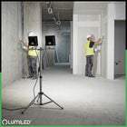 Zestaw halogen naświetlacz lampa LED statyw 2x 100W Roboczy budowlany mocny reflektor warsztatowy 20000 lm 4000 K IP65