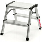 Taboret składany podest drabinka 38cm aluminiowa 2 stopnie 125kg schodki domowe, stołek pomocniczy do sięgania i prac