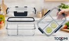 4 sztuki lunchbox szklane pojemniki na żywność pojemnik żaroodporne 1020ml do ciasta, warzyw, sera i wędlin