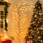 LAMPKI LED GAŁĘZIE 8 TRYBÓW NA ŚCIANĘ OZDOBA BIAŁY CIEPŁY CHOINKOWE 180 cm 30 cm