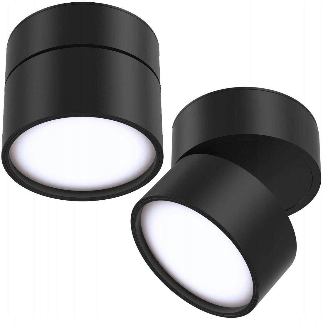Oprawa natynkowa Lampa sufitowa GX53 Tuba Halogenowa ruchoma Spot LED czarne oczko punktowe, okrągły downlight do