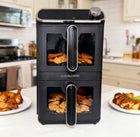 Frytkownica beztłuszczowa 2x5,5L 11l AIR fryer pionowa 2460W czarny