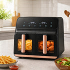 Frytkownica dwukomorowa beztłuszczowa airdweller AIR fryer 2400W 9l czarna czarny