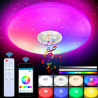 Plafon LED lampa RGB sufitowa głośnik bluetooth pilot aplikacja barw CCT oświetlenie do salonu, sypialni i pokoju