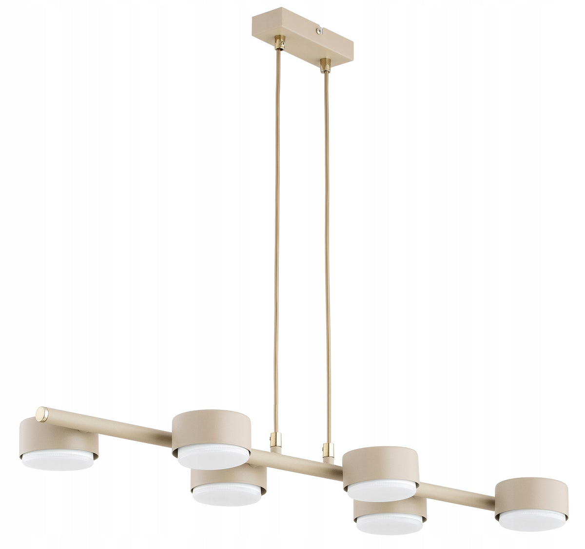 Beżowa Lampa Wisząca Żyrandol Zwis Gx53 Ecru Mono 6-punktowa metalowa oprawa sufitowa do salonu i jadalni, 30 w