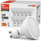 10x Żarówka LED GU10 10W 1000lm CCD mocna niemrugająca biała neutralna reflektorowa do oświetlenia punktowego, 4000 K