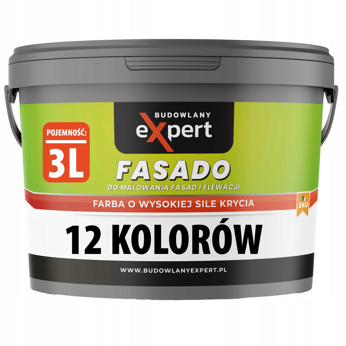 Farba elewacyjna fasadowa zewnętrzna do malowania fasad elewacji fasado 3l akrylowa matowa, na beton i ściany