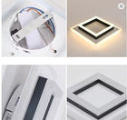 Lampa sufitowa LED plafon panel sufitowy czarny kwadrat natynkowy 24W oświetlenie do wnętrz, neutralna barwa światła