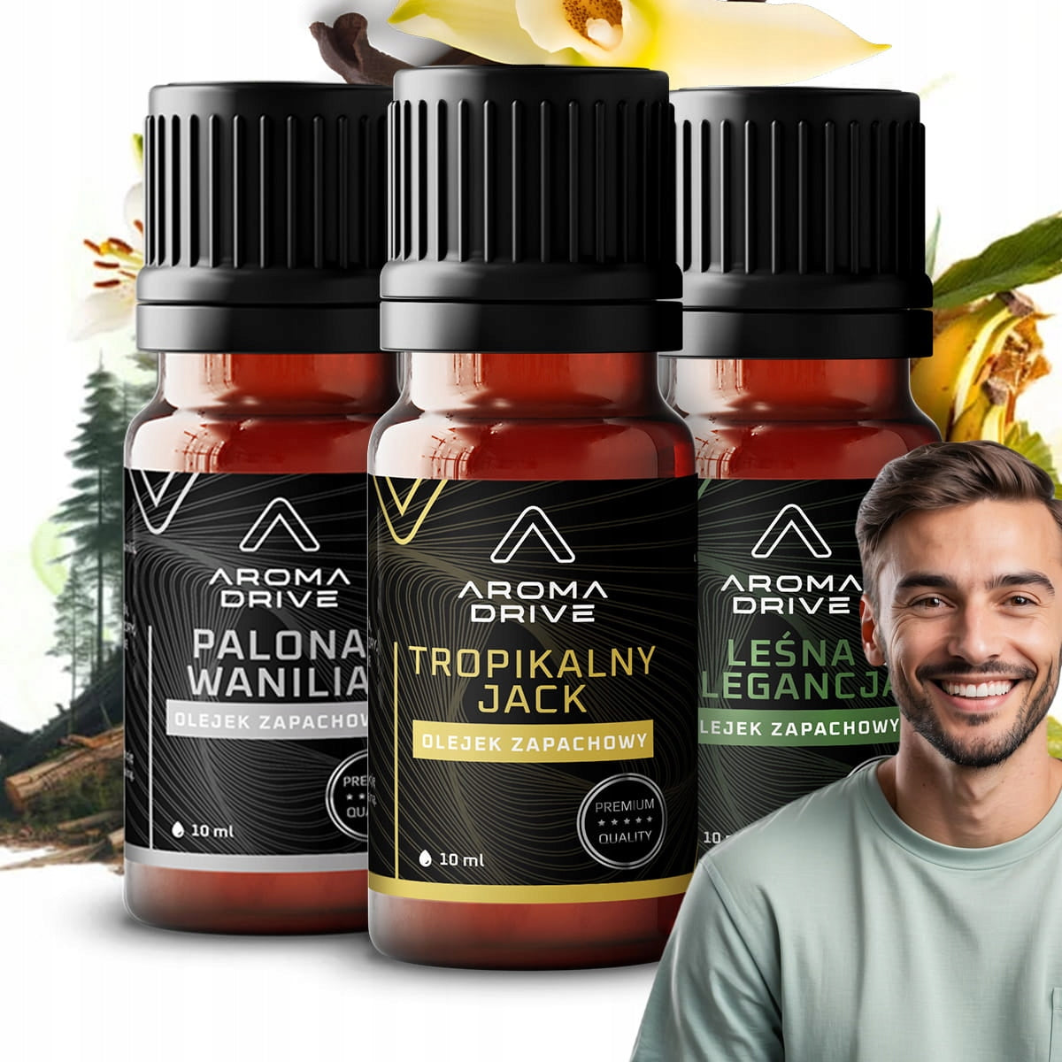 Zapach dla mężczyzny Zapach do auta do dyfuzora olejki zapachowe na PREZENT zestaw 3 aromatów, esencje do samochodu