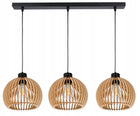 Lampa wisząca zwis żyrandol sufitowa LOFT klosz kula 36 Drewno na 3x e27 do salonu, kuchni i jadalni, trzy źródła
