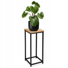 Kwietnik stojący podłogowy metal stojak na kwiaty doniczki półka loft craft ekspozytor roślin, 63 cm, czarno-beżowy, do