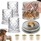 SZKLANKI DO WHISKY OBROTOWA OBROTOWA SZKLANKA DO WHISKY PREZENT NA URODZINY zestaw 4 sztuki, 280 ml, szkło bezbarwne