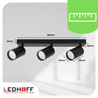 Lampa sufitowa KINKIET LED SPOT oprawa halogenowa 3x GU10 CZARNA natynkowa listwa oświetleniowa prostokątna do wnętrz