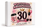 Prezent na 30 urodziny dla niej BOX kobiety zestaw prezentowy dziewczyny dekoracje, dyplom, gra towarzyska, kieliszki