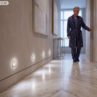 Oprawa schodowa oświetlenie schodowe lampka na schody LED 230V Q1 MOSIĄDZ kwadratowa 2 W wymienne źródło światła w