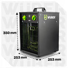 Nagrzewnica elektryczna 5KW dmuchawa farelka termostat grzejnik 5000W wuber do warsztatu garażu budowy, zasilanie 400V