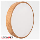 Lampa sufitowa LED Plafon drewno okrągła 30cm 30W do pokoju boho naturalna oprawa z wbudowanym źródłem, neutralna barwa