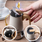 Kawiarka Klausberg KB-7994 4 filiżanki Moka Indukcja Gaz Stal Premium zaparzacz do kawy 200 ml, kafetiera beżowa