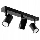Oprawa Halogenowa 3X GU10 Lampa Sufitowa Natynkowa Ruchoma SPOT Kinkiet plafon prostokątny czarny 38 cm do pokoju