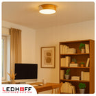 Lampa sufitowa Plafon LED drewno biały okrągły 30cm 30W Neutralny do salonu oświetlenie pokojowe zintegrowane źródło