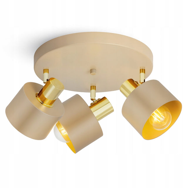 Lampa sufitowa Plafon Żyrandol Kaszmir Ecru Beżowa 485-EG3 Pokoju Sypialni 3-punktowa, metalowa, na 3 żarówki E27, do salonu i jadalni