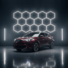 Hexagon Lampa LED 523x301 cm XXL Sufitowa Panel Oświetlenie Do Garażu plafon warsztatowy zimna biel czarny 128 w
