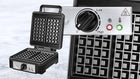 Gofrownica MPM MGO-24 czarna duża MOC 1400W mocna opiekacz do gofrów, 2 kwadratowe gofry, powłoka nieprzywierająca
