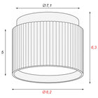 Oprawa Halogenowa GX53 Lampa Sufitowa TUBA LED Natynkowa Ryflowana SPOT oczko okrągłe białe złote do wnętrz, 12 W