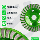 Diamentowe tarcze garnkowe X3 zestaw 125mm do szlifowania betonu segmentowe cegła, ceramika, kamień, gazobeton, otwór