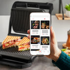 Grill elektryczny opiekacz Optigrill+ GC717810 2000 w składany czarny nominalna