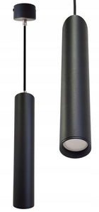 LAMPA WISZĄCA ZWIS żyrandol sufiowa TUBA 29cm GU10 oprawa aluminiowa czarna 1 punkt świetlny 50 W wysokość 100 cm
