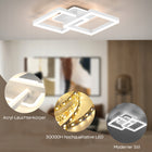Inteligentna lampa sufitowa LED z pilotem+aplikacją, 40W, 3600 lm, biały plafon prostokątny do salonu i sypialni