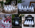 ZESTAW 12SZT ŚWIECZKA ELEKTRYCZNA WKŁAD DO ZNICZY ŚWIECA NA BATERIE 7155W lampka cmentarna LED, 11 cm, świecenie ponad