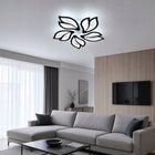 Lampa Sufitowa LED Plafon Ściemniacz Nowoczesny Żyrandol z pilotem i aplikacją 45W czarna aluminiowa oprawa wisząca 5