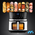 Frytkownica beztłuszczowa frytownica AIR fryer duża 7l mocna 1800W okienko srebrny/szary