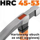 Młotek murarski 600g 320mm obuch hartowany trzonek fiberglass Polax do murowania, kucia cegieł oraz prac budowlanych i