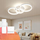 Lampa sufitowa LED,64cm, z funkcją ściemniania,50W,z pilotem,biały okrągły plafon z wbudowanym źródłem światła do