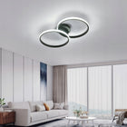 Żyrandol czarny lampa wisząca z funkcją ściemniania, pilot, nowoczesny styl, do sypialni, 38W plafon LED okrągły 55 cm