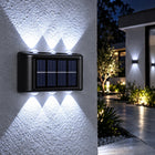 2X lampa solarna elewacyjna kinkiet halogen LED solarny na eleawację dekora czarne oświetlenie zewnętrzne 10 cm