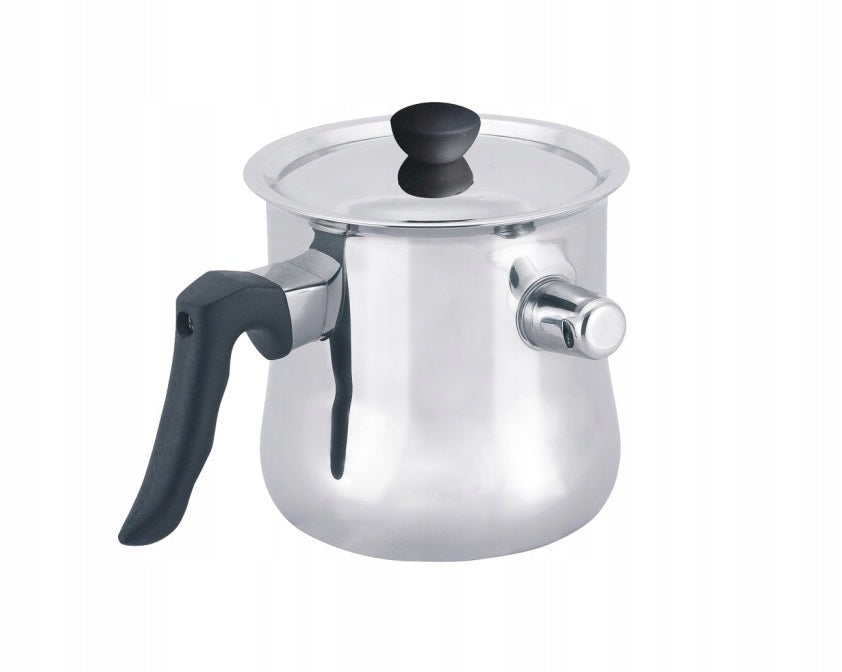 Konighoffer Garnek do mleka z gwizdkiem i pokrywką stal nierdzewna rondel 1,5 l, średnica 16 cm, powłoka