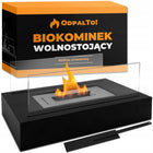 Biokominek na Bioetanol Wolnostojący Kominek Na stół do Domu Taras 100 ml dekoracyjny palnik stalowo-szklany 35x18x15 cm